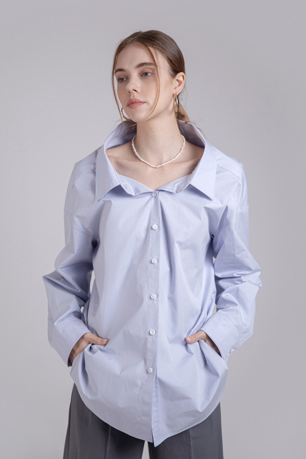 2way Over-Fit Shirts(Blue)